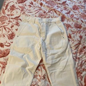 White patch pocket jeans